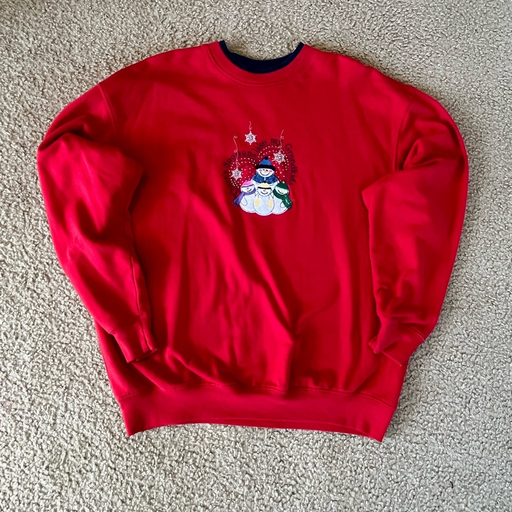 VTG M&C Sportswear Red Snowman Sweater Women’s XL